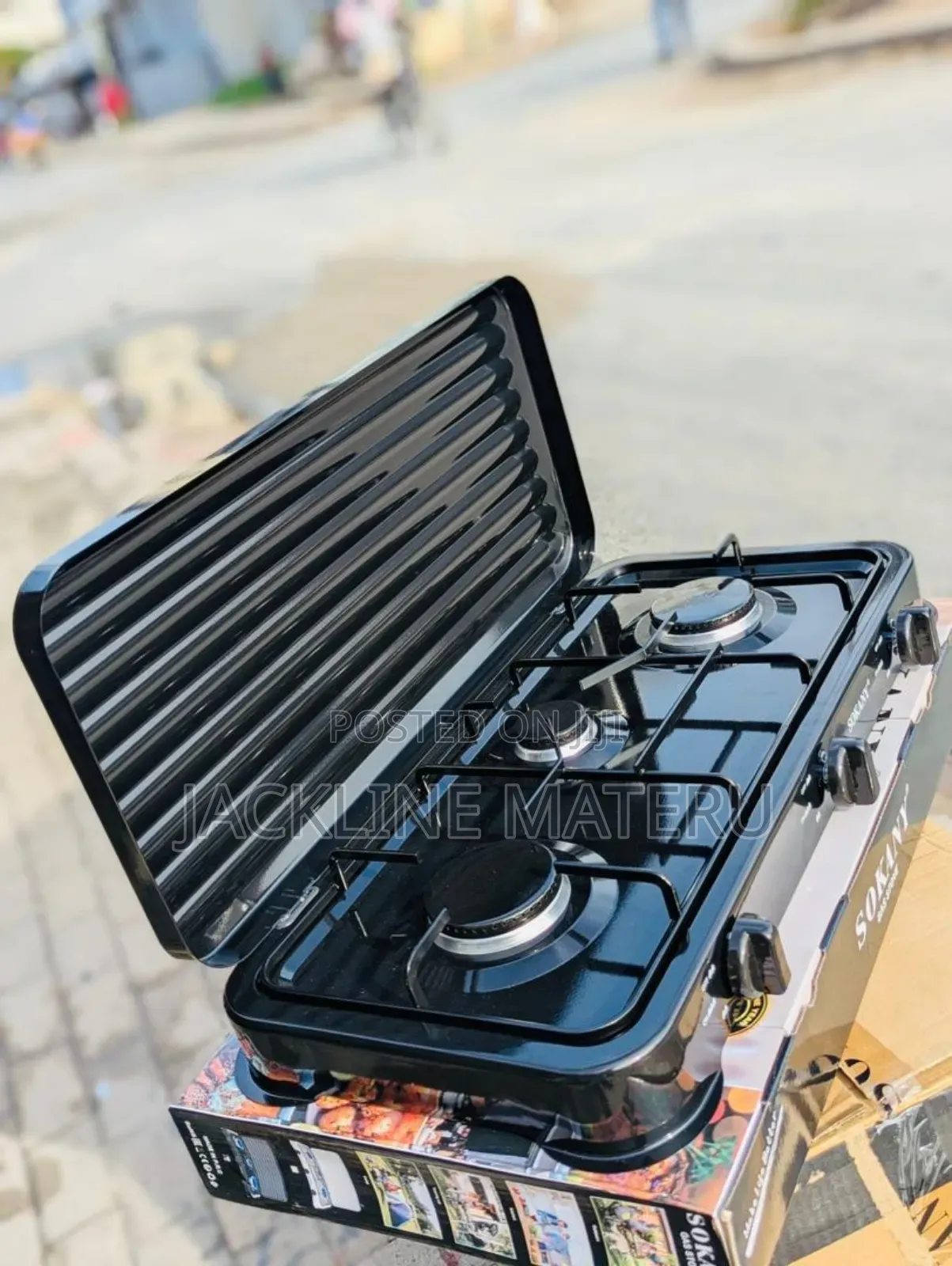 Sokany Jiko La Gas Plate 3 Lenye Mfuniko