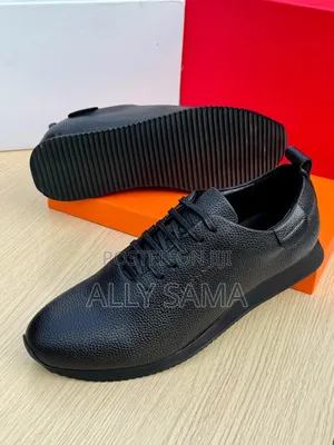 Men's Shoes Full Black Boss Material Pure Leather