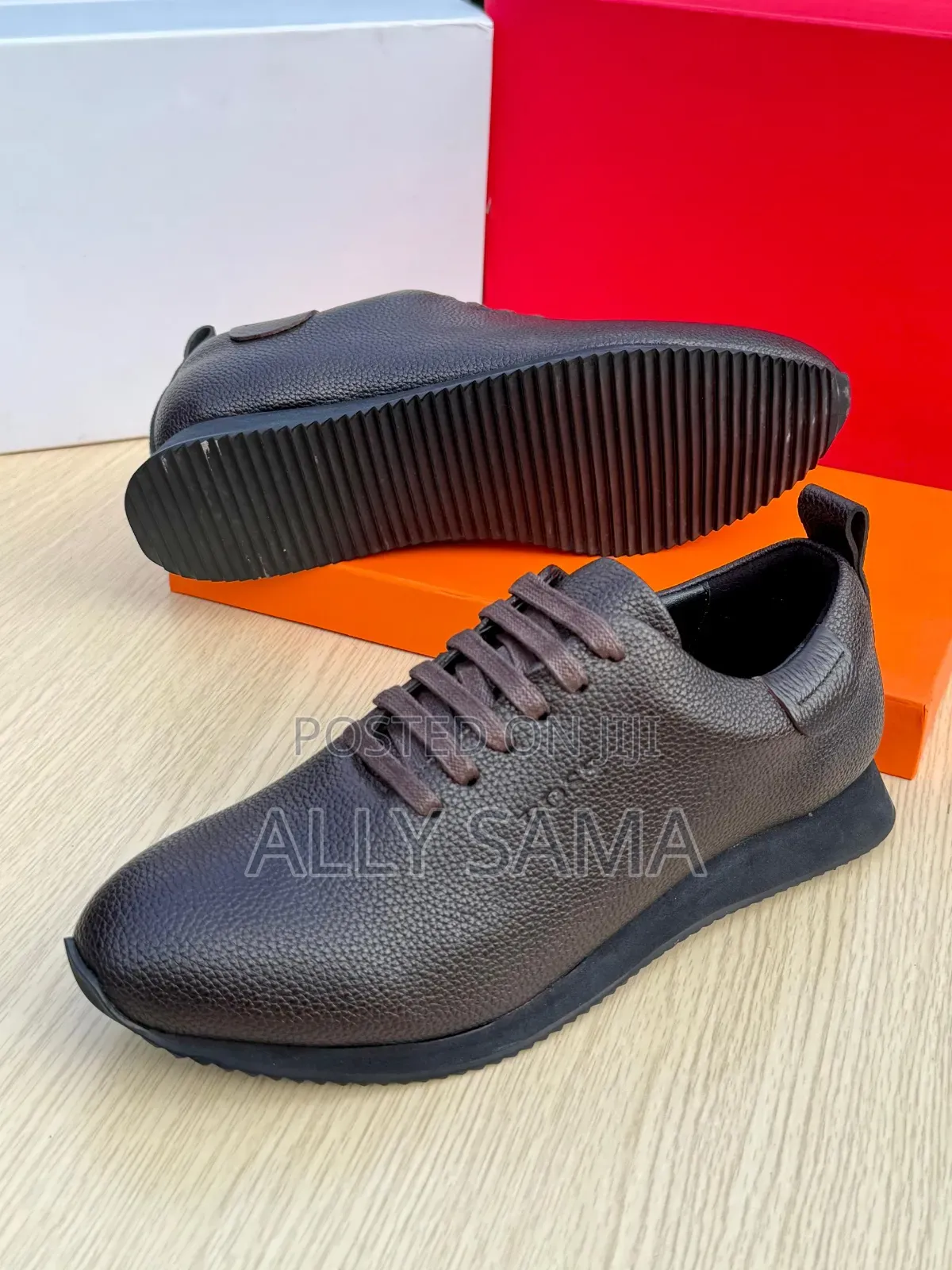 Men's Shoes Boss Coffee Material Pure Leather