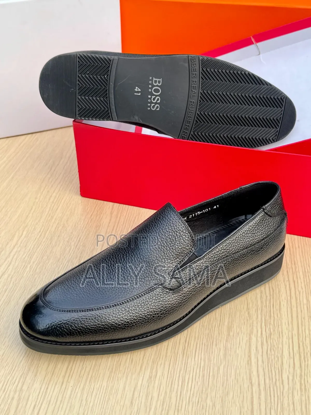 Men's Loafers Boss Full Black Material Leather