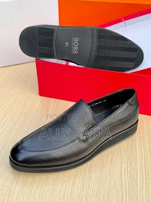 Men's Loafers Boss Full Black Material Leather