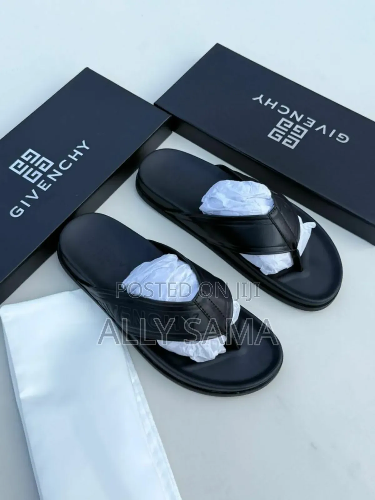 Men's Sandals Full Black Givenchy Material Pure Leather