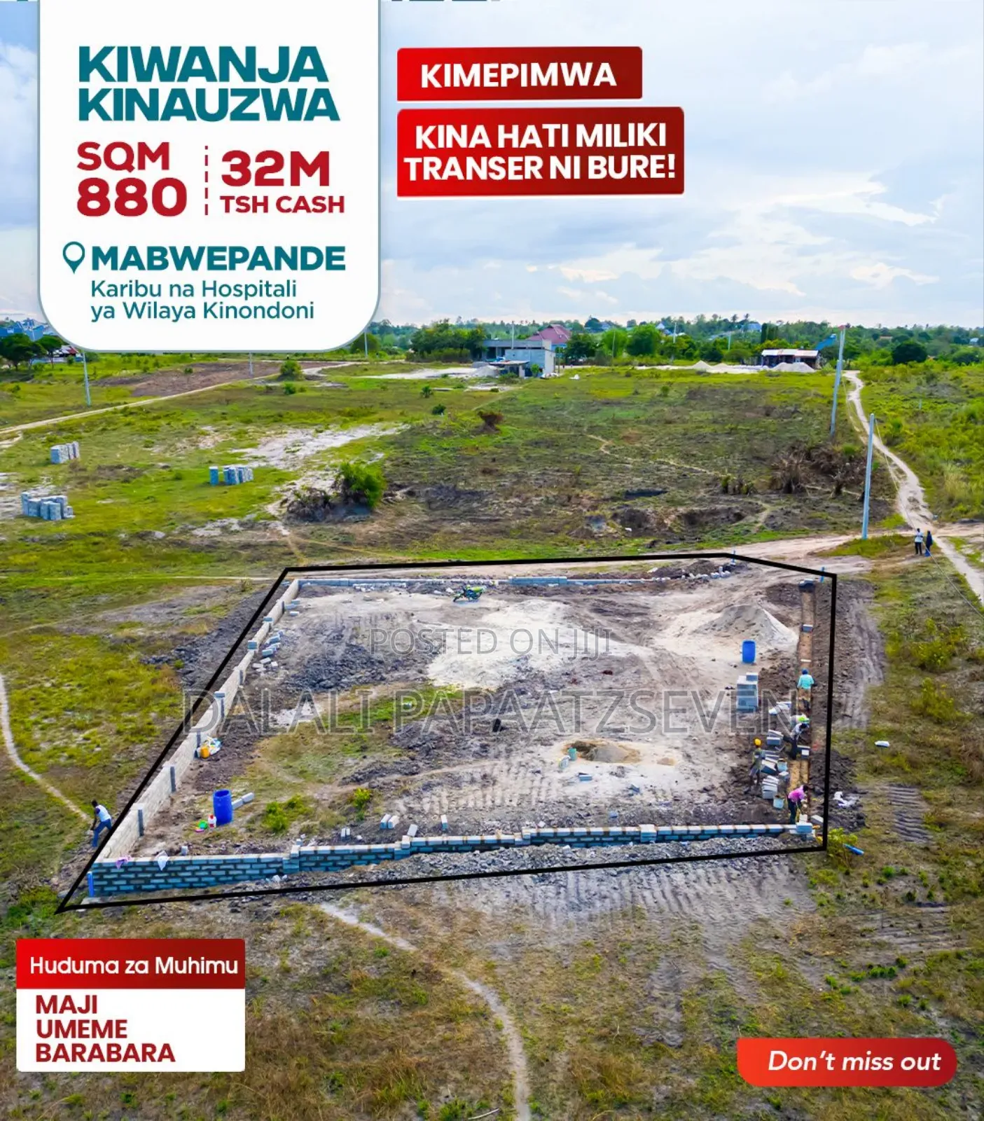 Eneo Lenye Ukubwa Wa SQMT 880 Linauzwa Lipo Bunju (B) Mabwe Pande