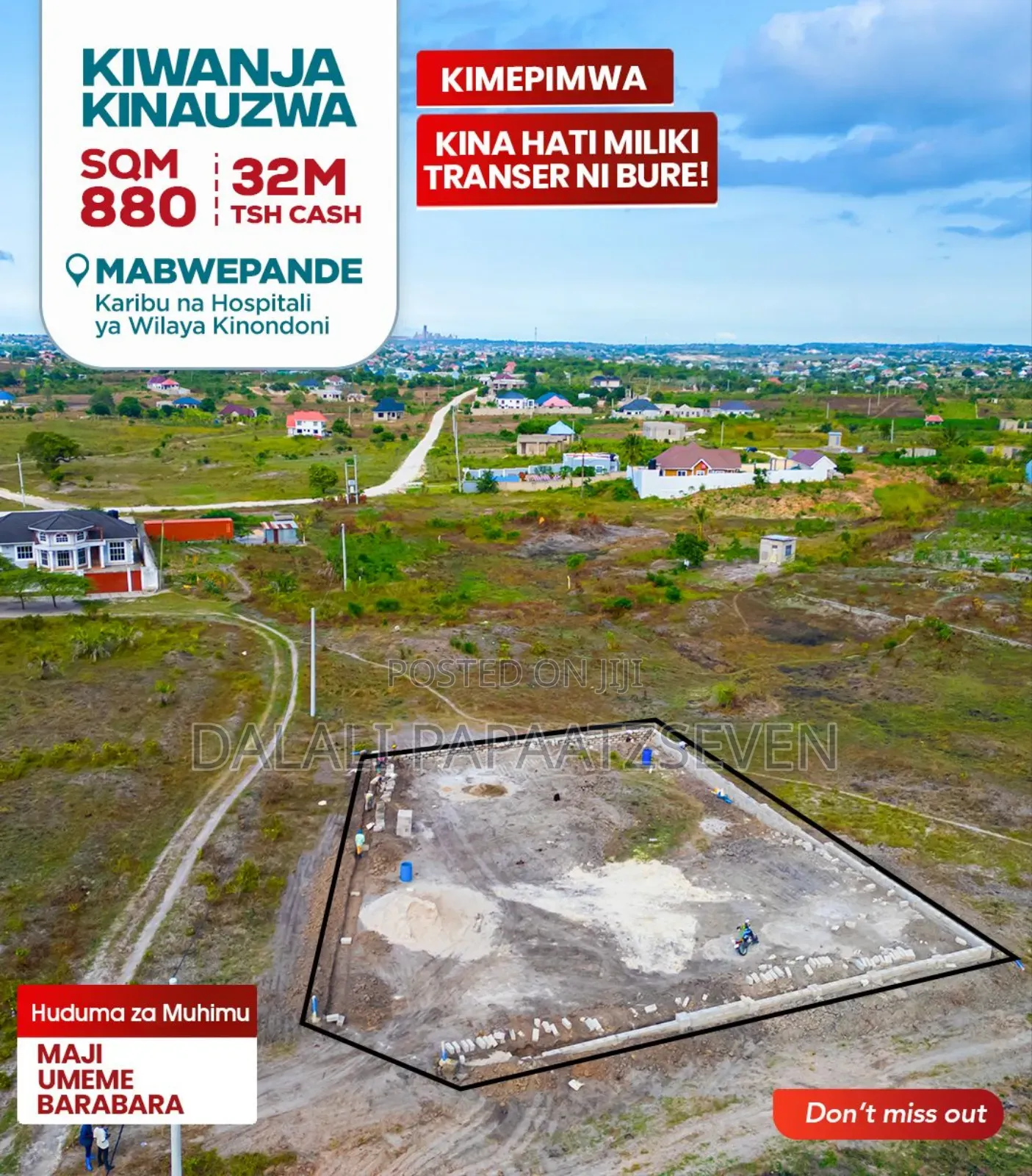 Eneo Lenye Ukubwa Wa SQMT 880 Linauzwa Lipo Bunju (B) Mabwe Pande