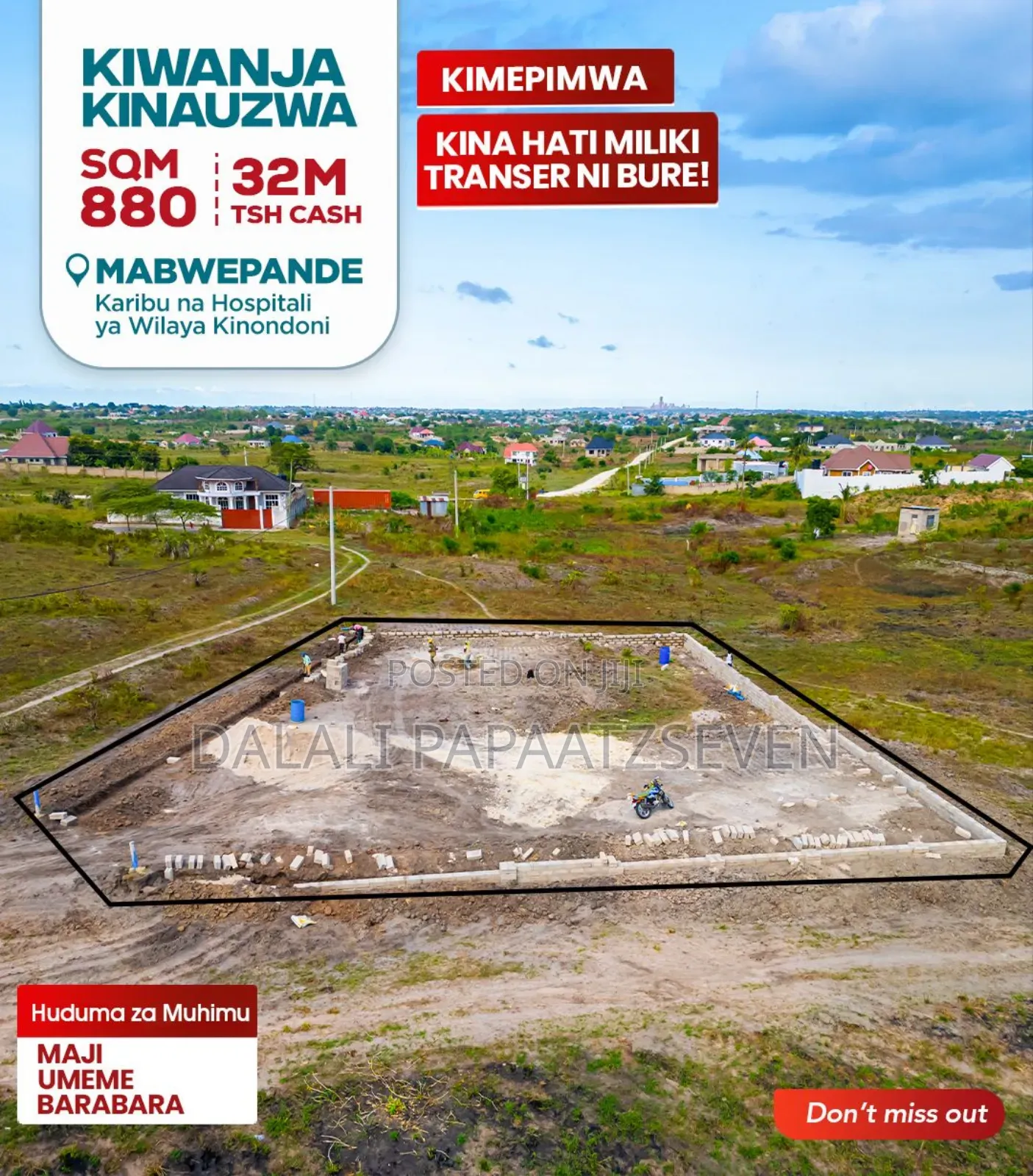Eneo Lenye Ukubwa Wa SQMT 880 Linauzwa Lipo Bunju (B) Mabwe Pande
