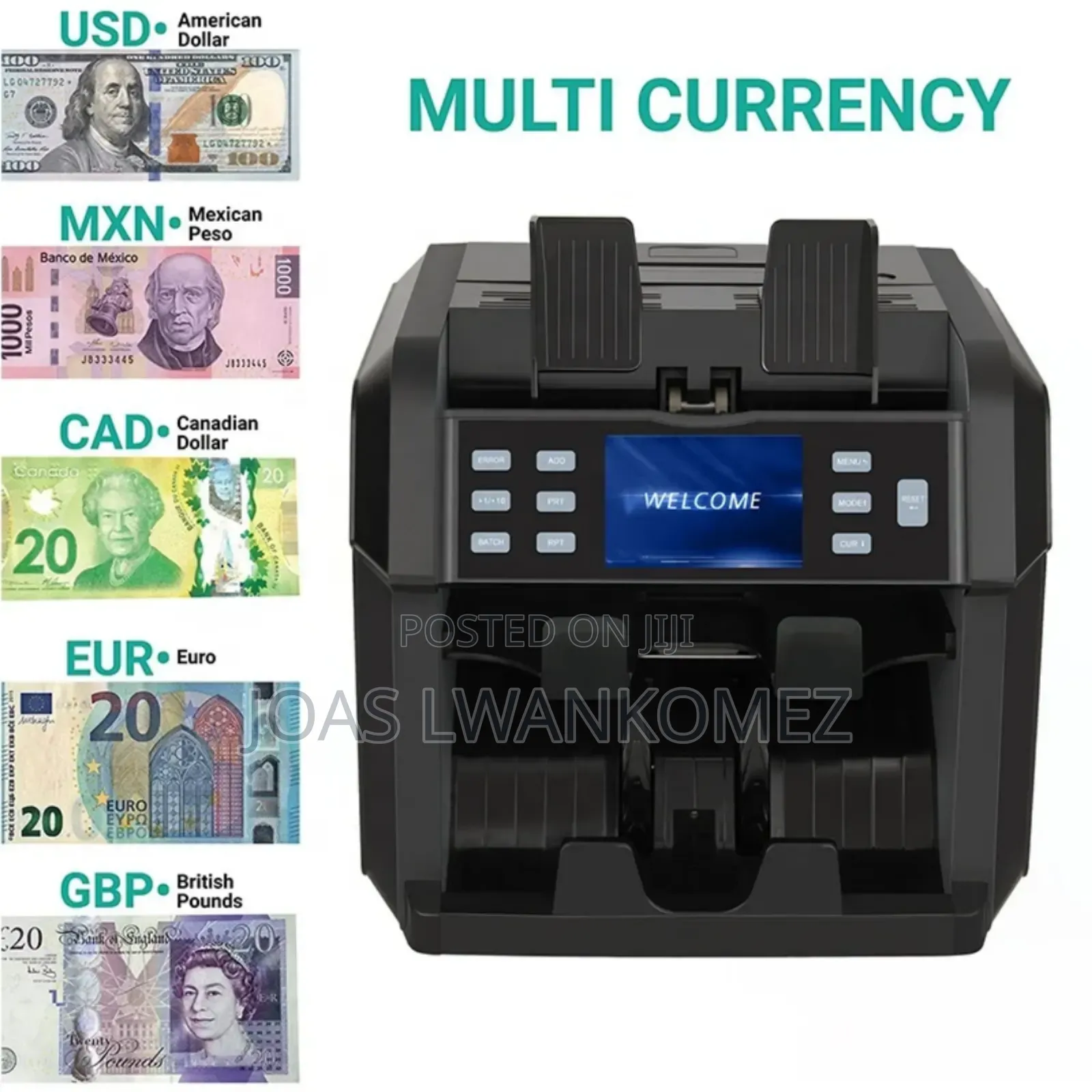 Bill Counter(Magner Original Bank Standard) Mult Currency.