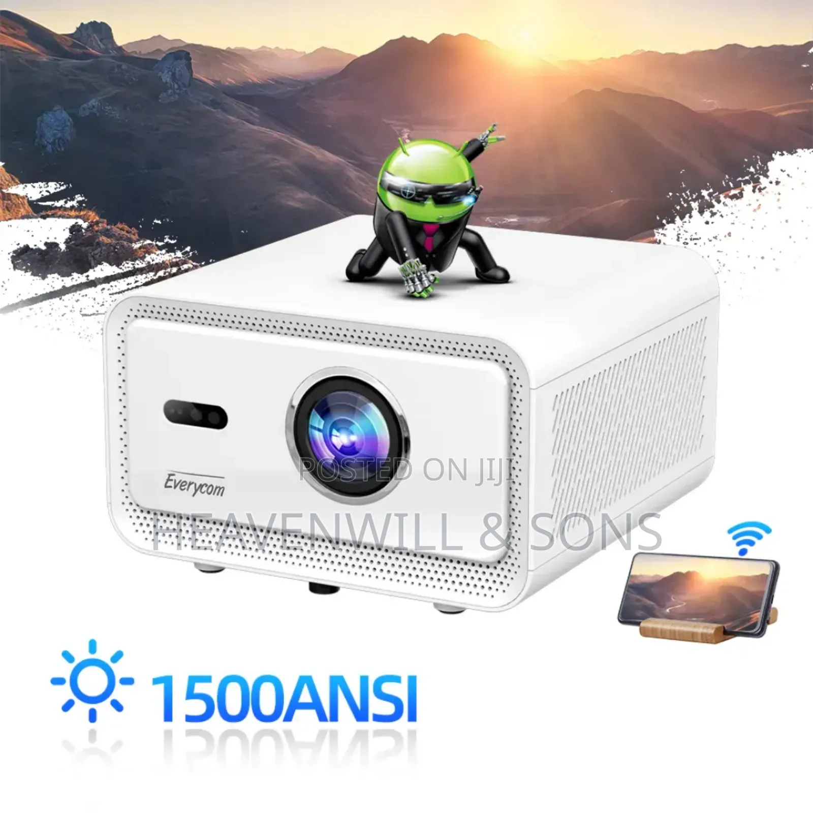 Cubelite Mini Smart Projector 1080p 1500 Ansi Lumens (3600 Led Lumens)