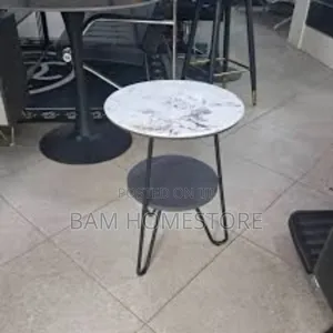 Modern Round Side Table With Shelf