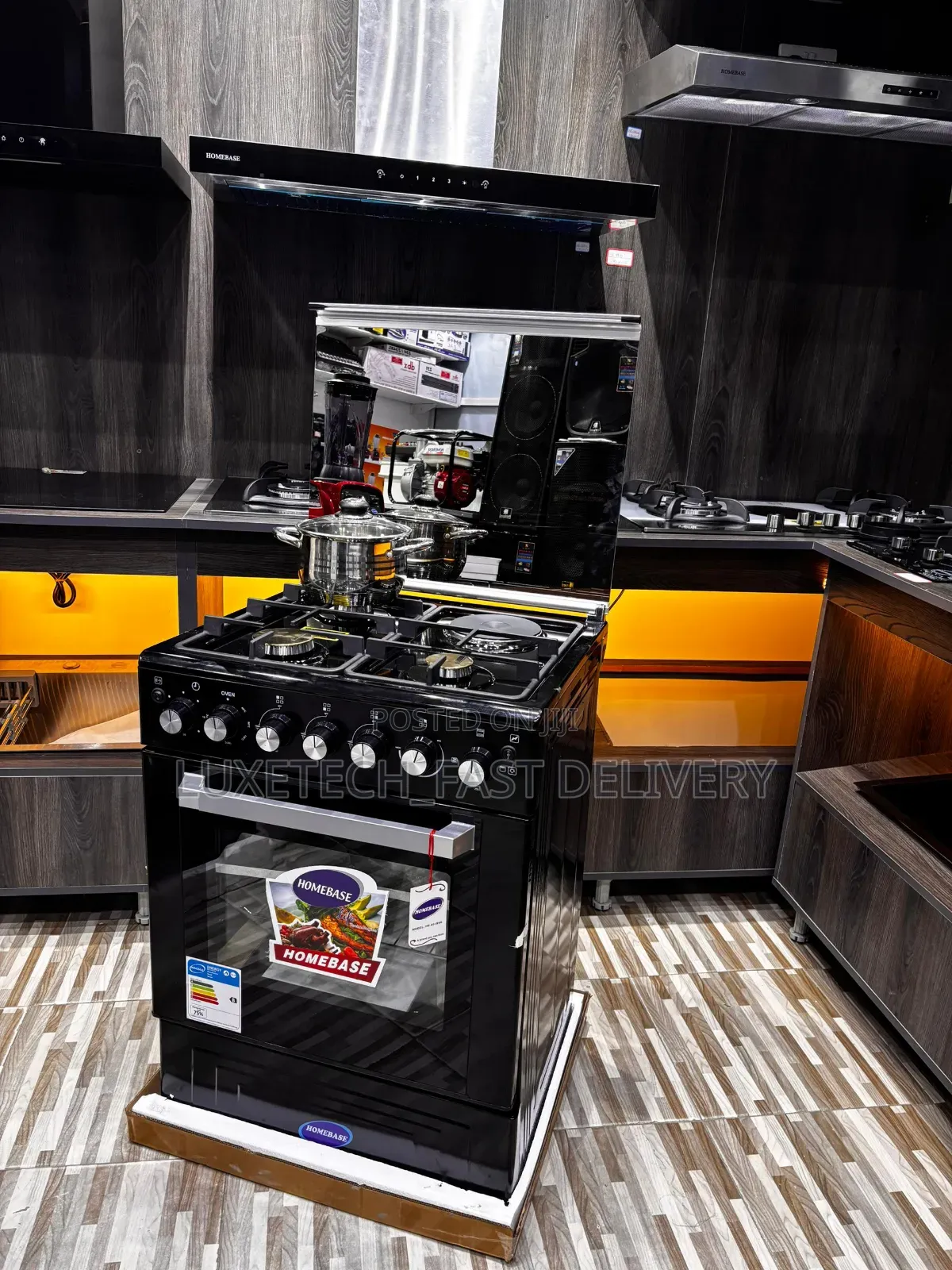 Homebase 60x60 Cooker With 3 Gas Burners and 1 Electric Stove