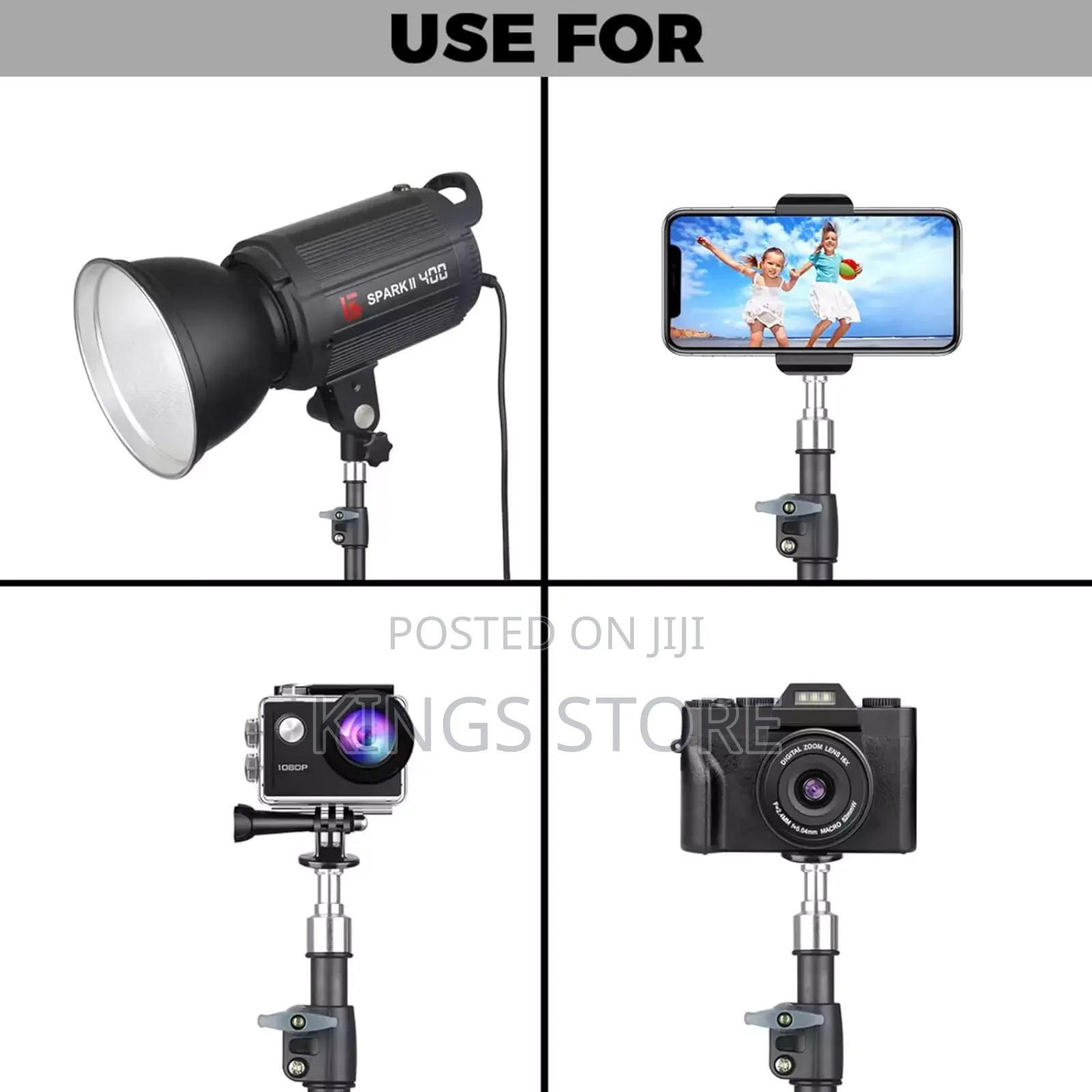 Iron Tripod Stand With Mobile Phone Holder Mount