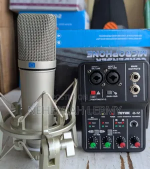 Studio Condenser Microphone With Sound Card 2 Way