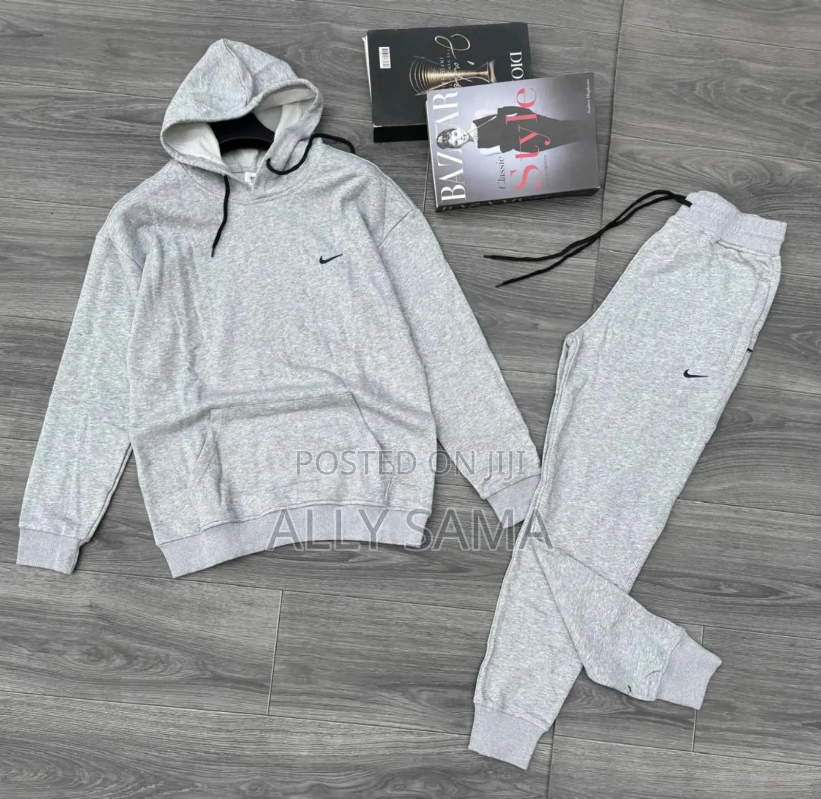 Unisex Adidas Full Gray Hoodie Sweatpants Material Cotton
