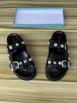 Toga Men's Sandals Black Ice Material Leather