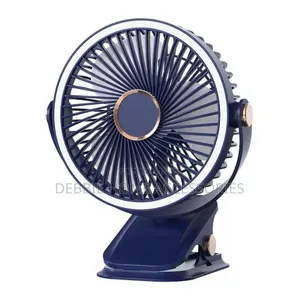 Small Desk Fan Clamp Rechargeable 5 Speed 3 Brightness
