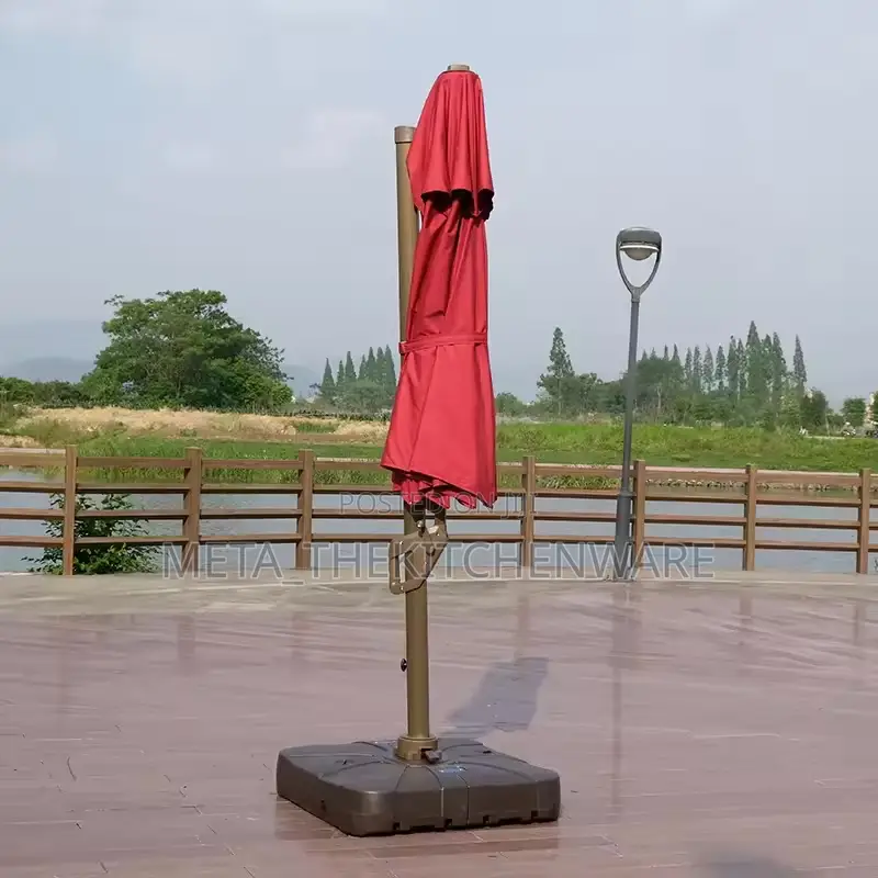 360 Degree Rotating Side Pole Square Garden Umbrella With Water Base