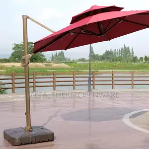 360 Degree Rotating Side Pole Square Garden Umbrella With Water Base