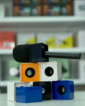 Cube Shaped Interview KTV Mic Microphone Logo Flag Station
