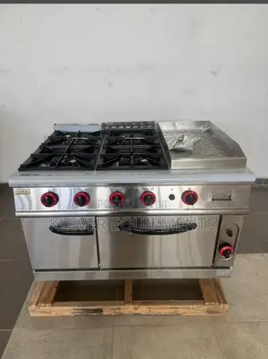 HGR-998 - Commercial 4-Burner Gas Range With Griddle and Oven