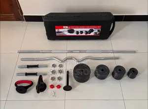 58kg Adjustable Barbell, Dumbbell Kettlebell Set