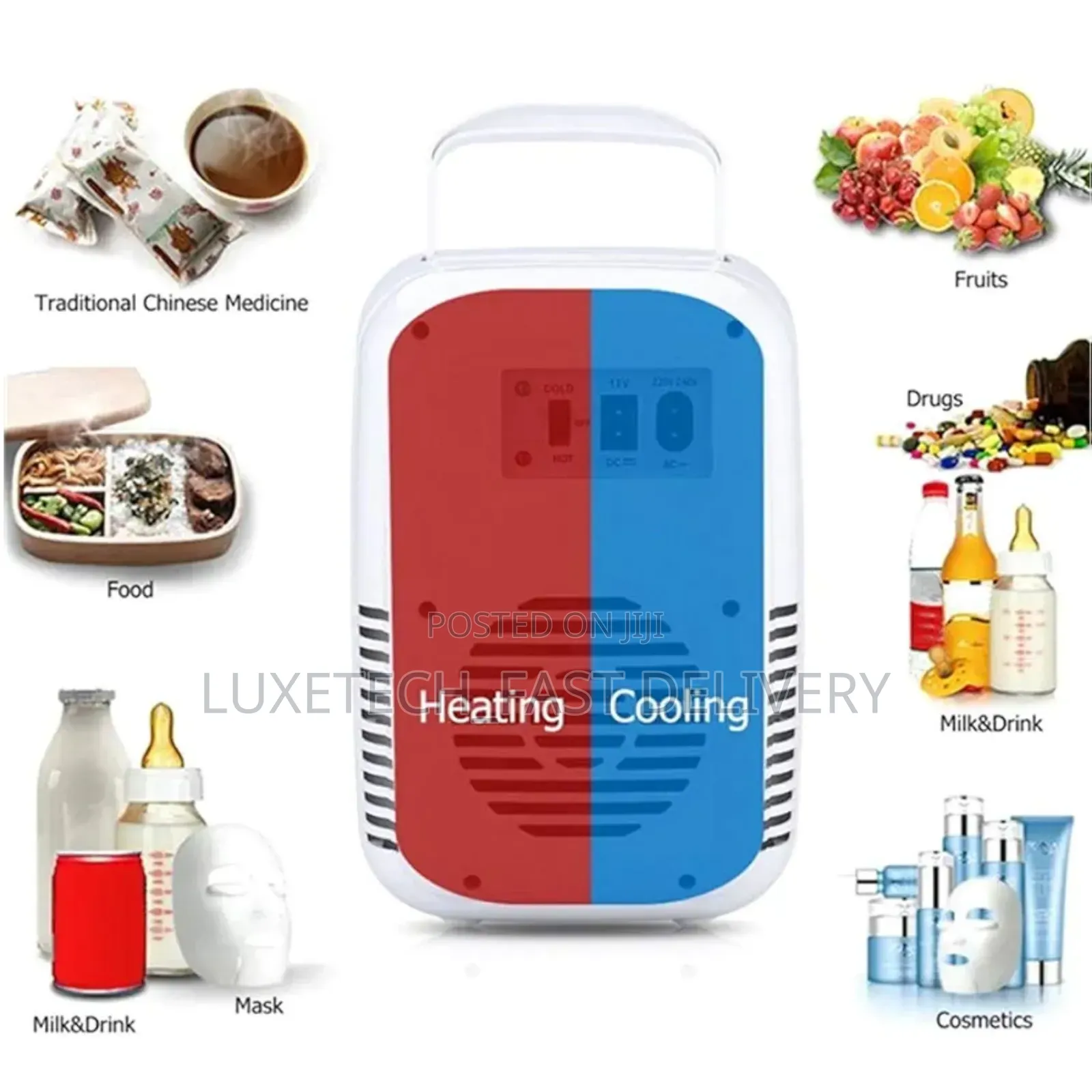 Portable 4 Liters Car Fridge–Cooler and Warmer for Travel, Home/Office