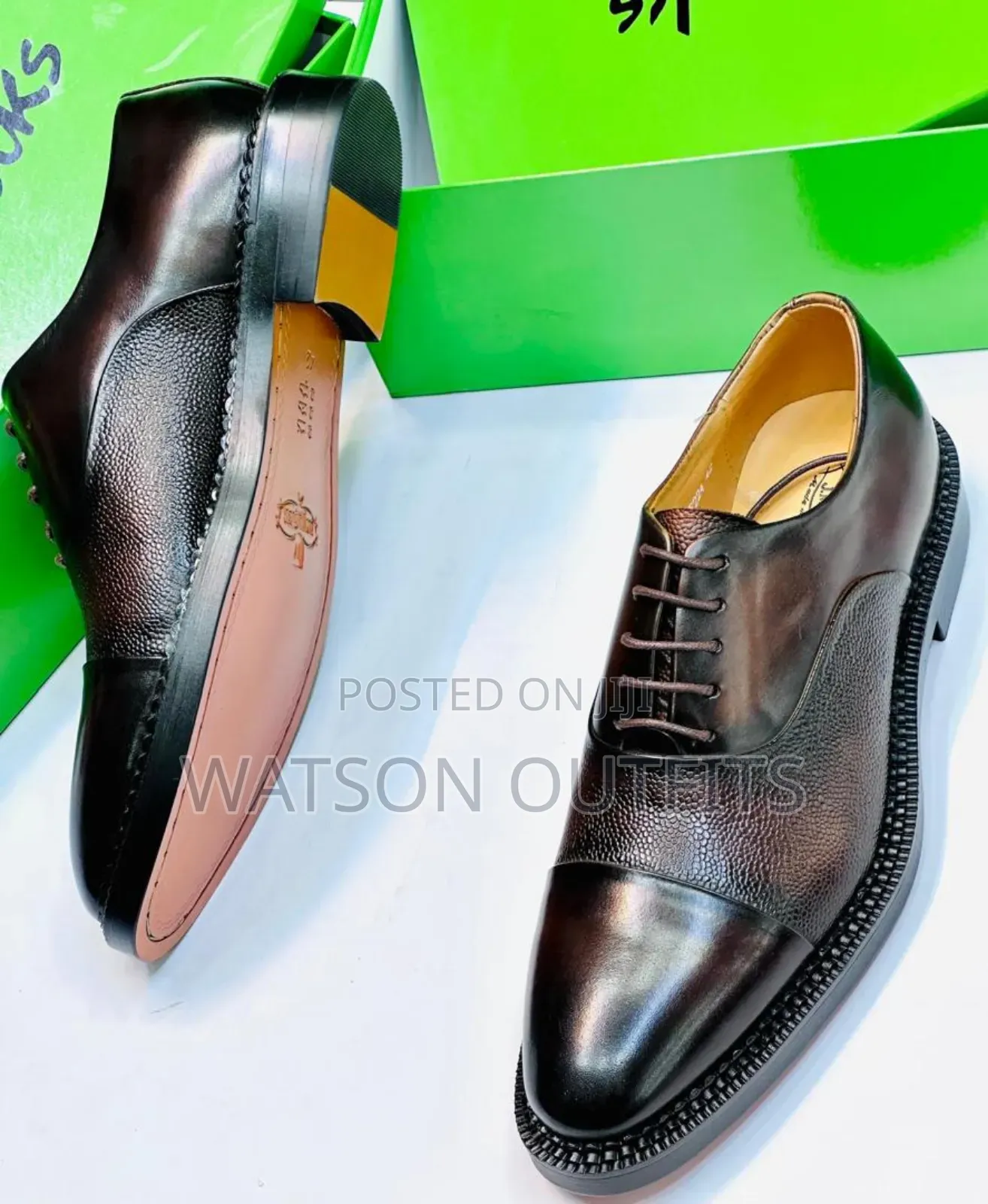 Viatu Very Very Official Vya Ngozi Kwa Wanaume or Men's Mocca Shoes