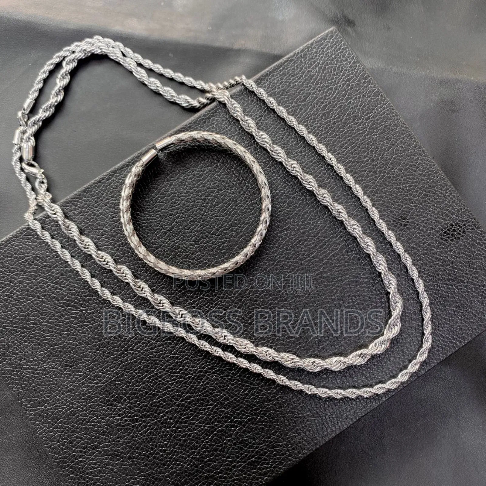 Double Chain Silver Color Full Set