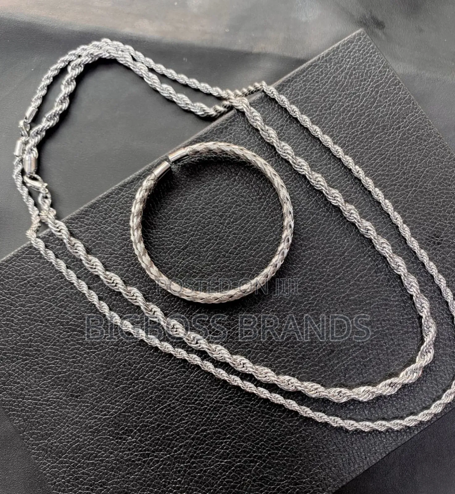 Double Chain Silver Color Full Set