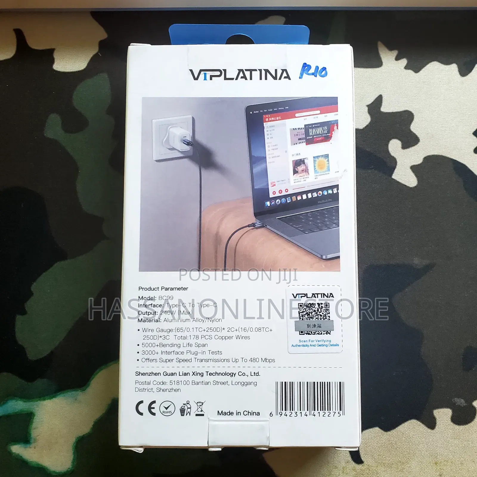 Violating 240w Dual Type-C 48v/5a Max Fast Charge 1.2m