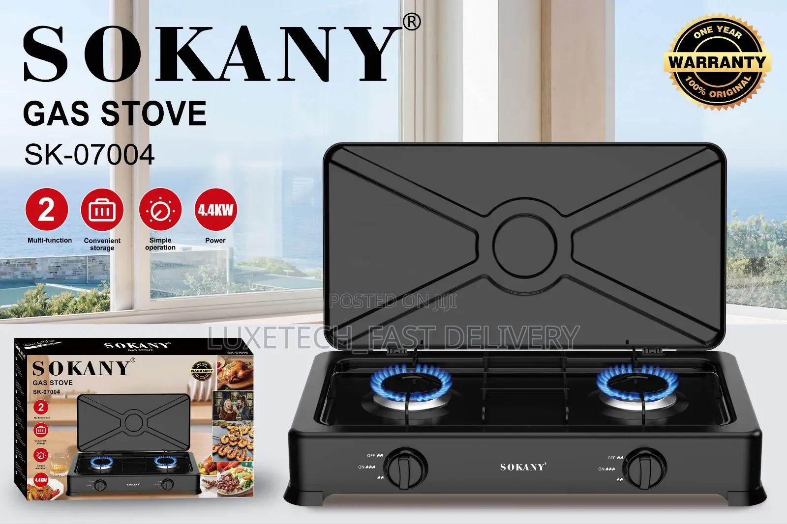 Sokany Gas Cooker 2 Burners Sk-07004