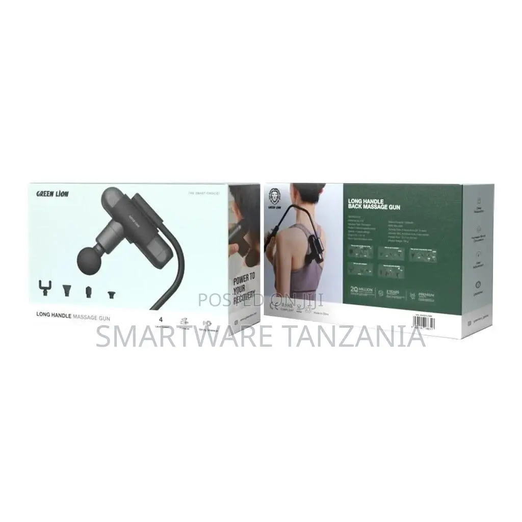 Green Lion Long Handle Massage Gun - Black