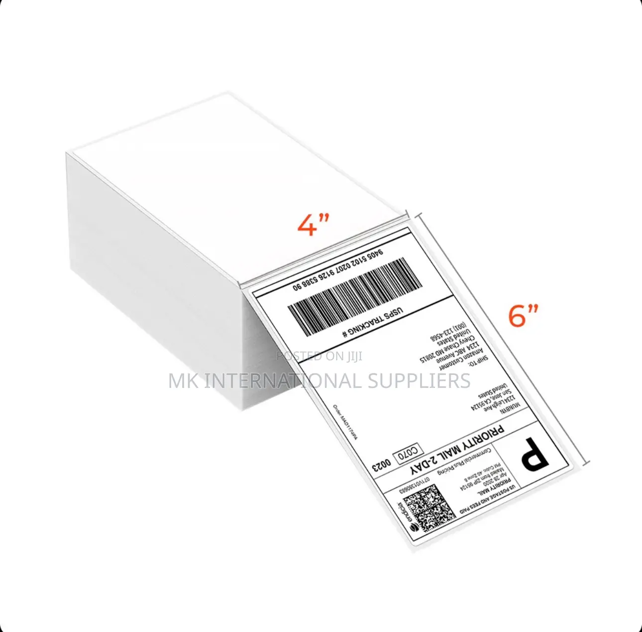 Fanfold Shipping Barcode Label 4” X 6” Inch 500 Labels