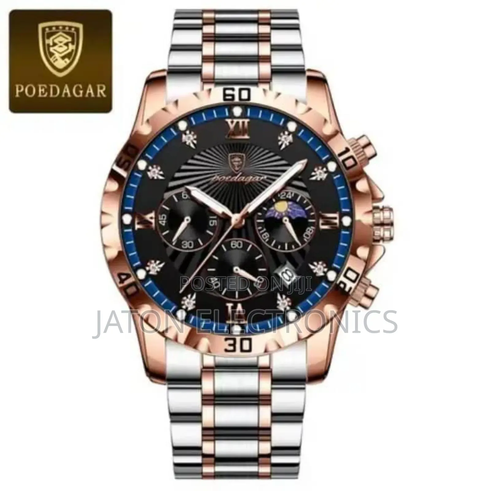 P O E D G a R Watch Brand Double Watch (Digital Analogy)