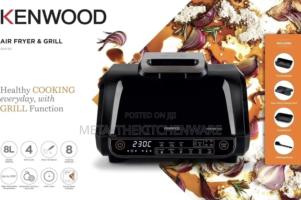 Kenwood Airfryer With Grill 8l 1700w Ghf40.000bk