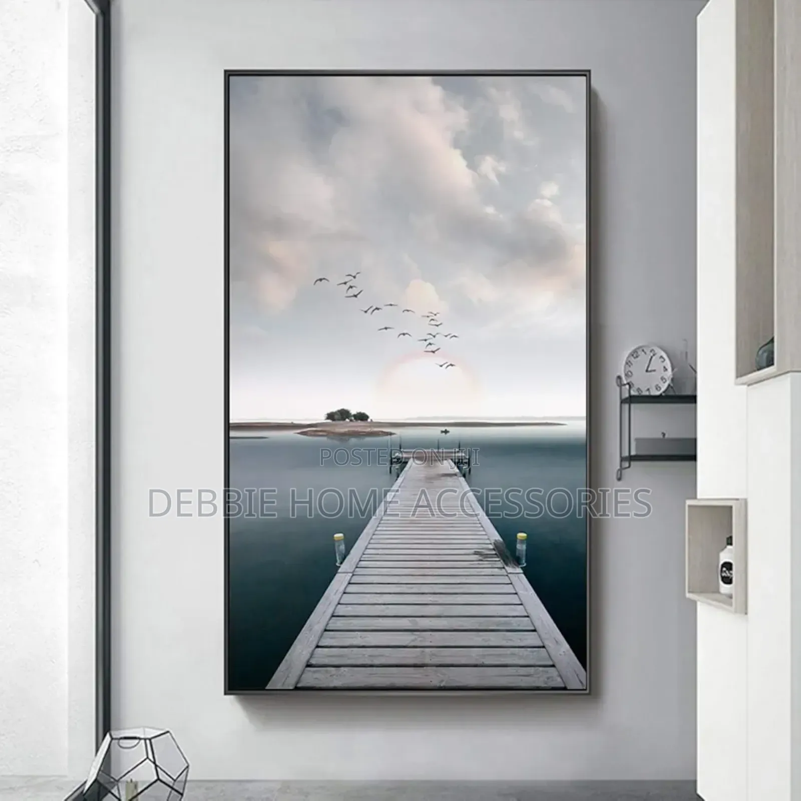 Framed Piece of Wall Art Featuring a Serene Landscape