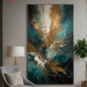 Gold and Dark Green PVC Wall Art,L
