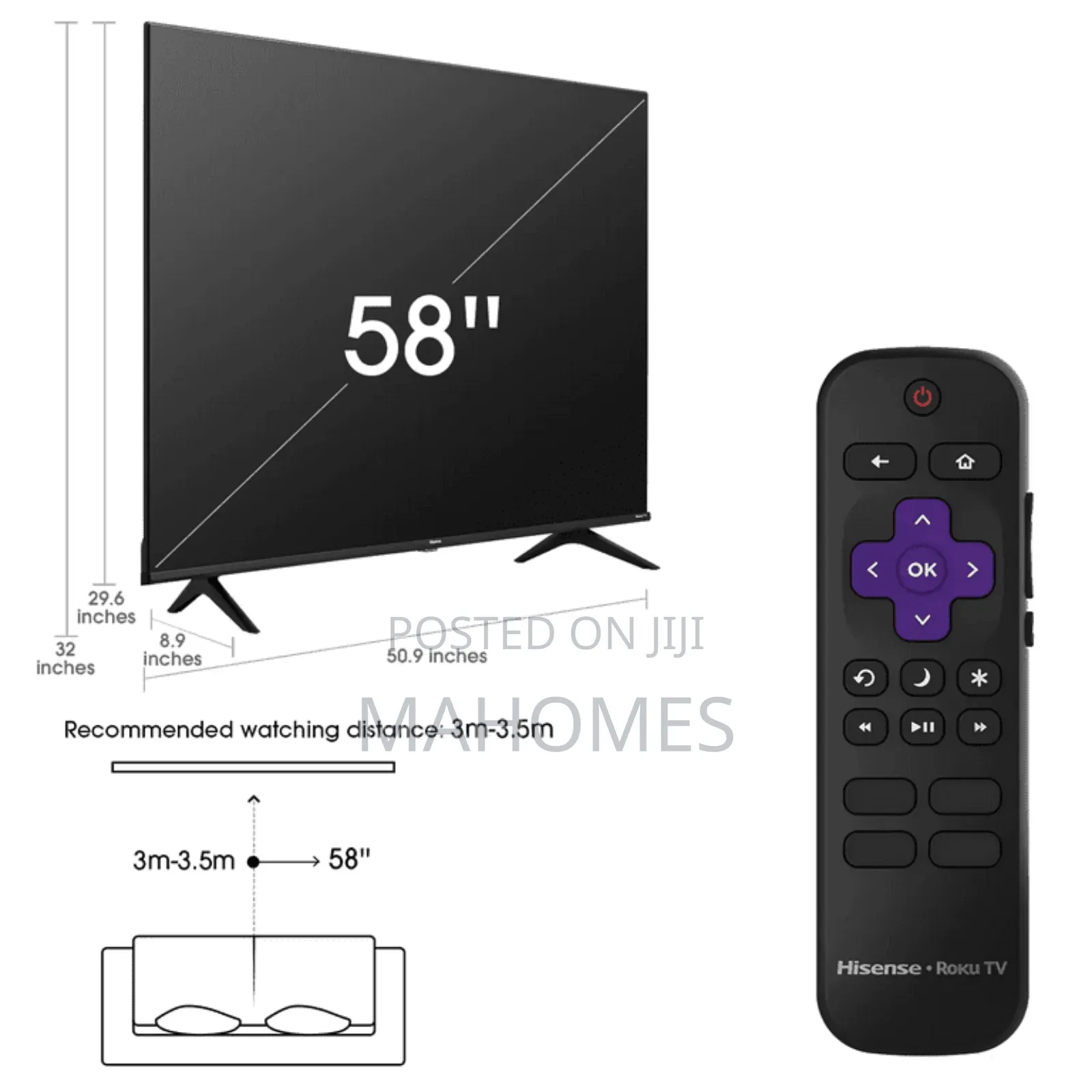 Hisense 58 Inches Smart Uhd Tv Powered by Vidaa - 58a6k