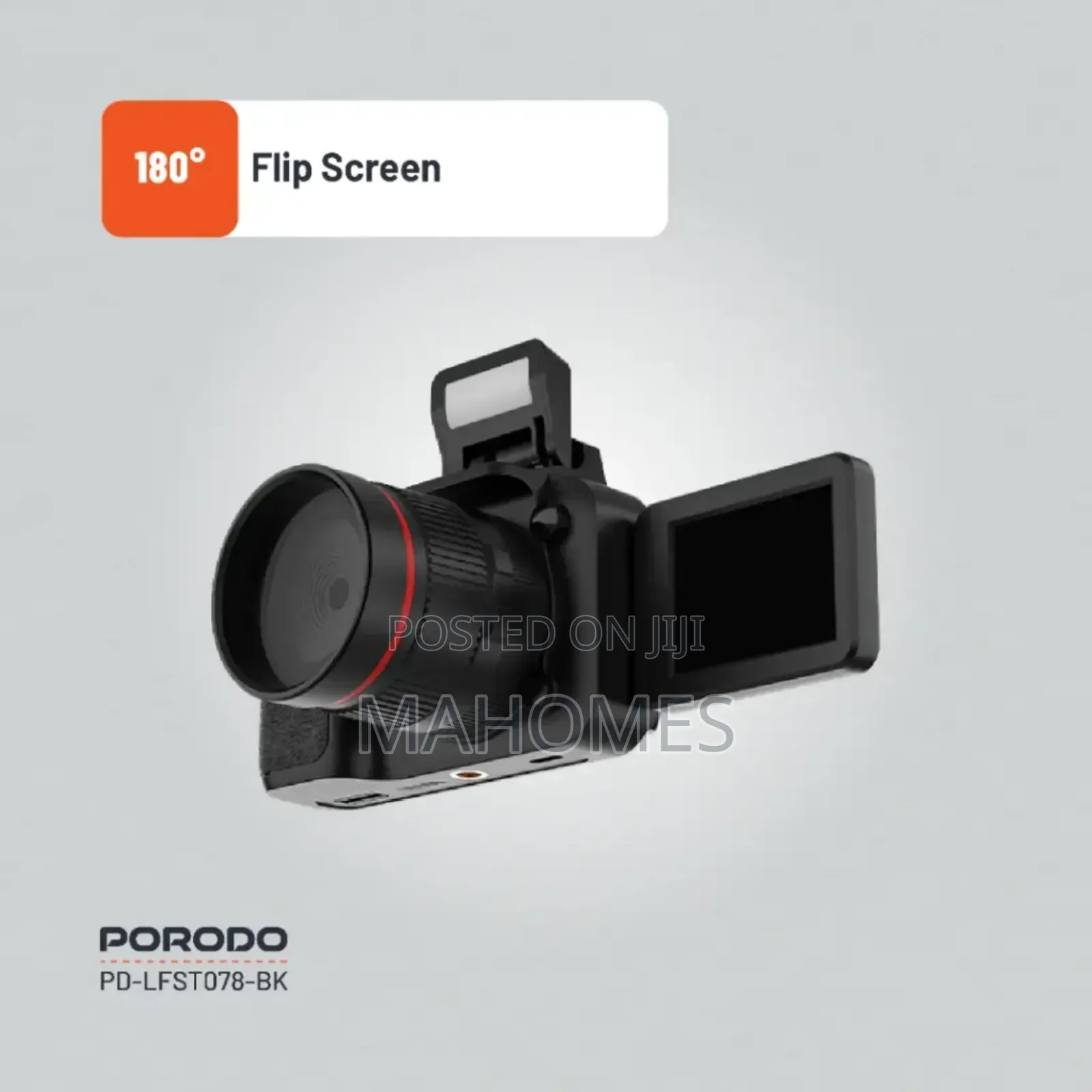 Porodo 48mp FHD 1080 Ip68 Digital Camera 10x Digital Zoom - Black