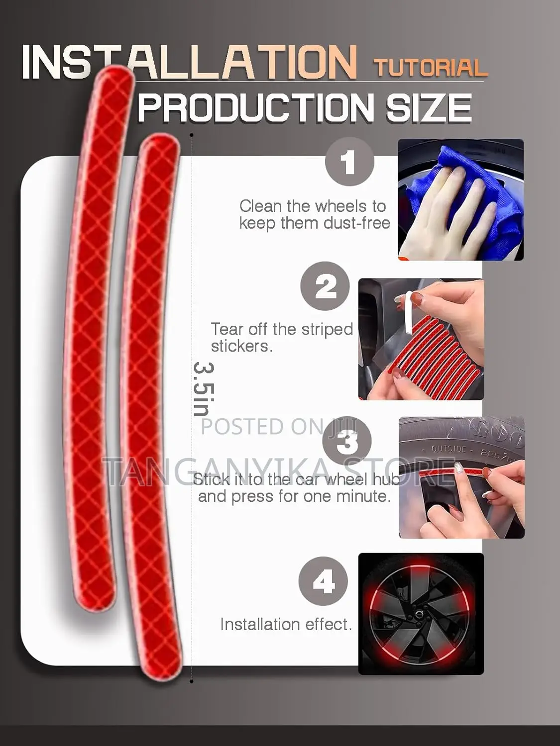20pcs Car Wheel Reflective Decorative Strip