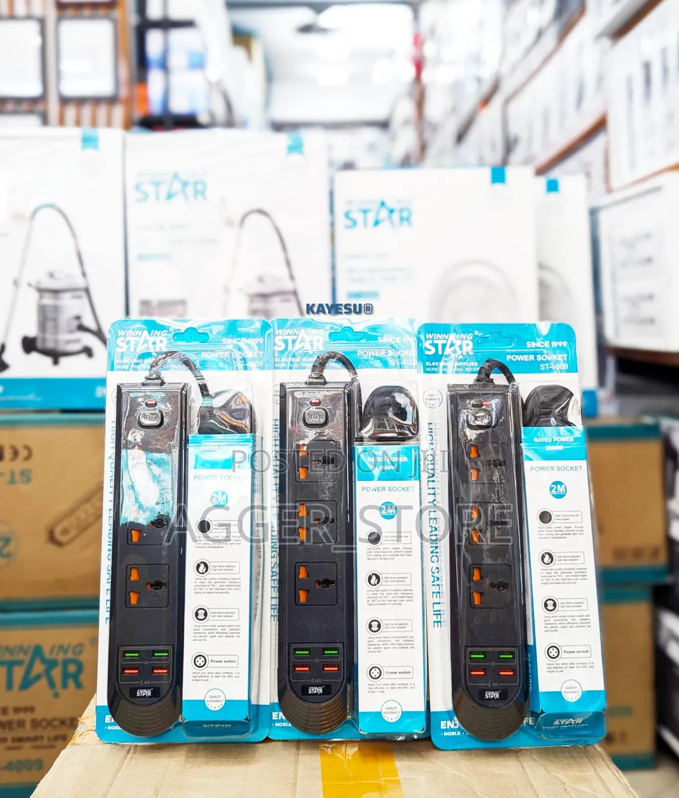 Winning Star 3 In 1 Usb Extension (With Usb Ports)