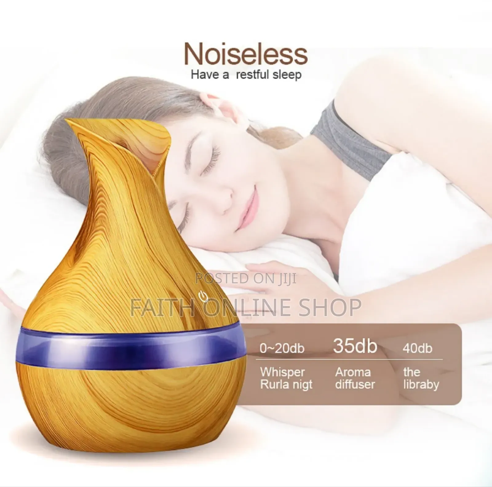 Usb Ultrasonic Aroma Humidifier 300ml (Brown) Alpha
