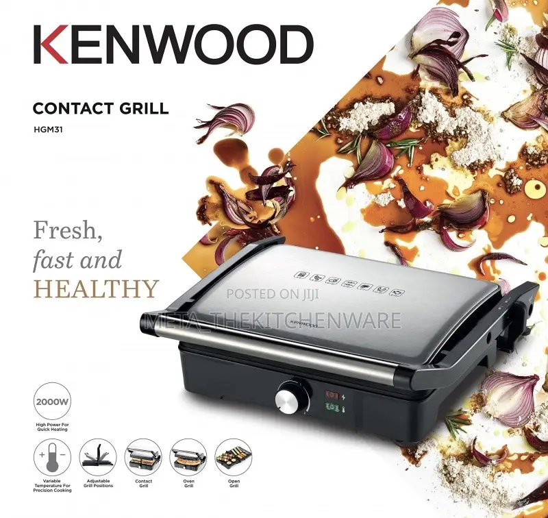Kenwood Grill 2000w Contact Health Grill Hgm31.000si