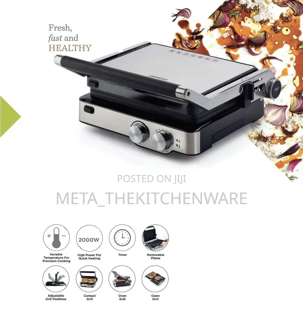 Kenwood Grill 2000w Contact Health Grill Hgm80.000ss