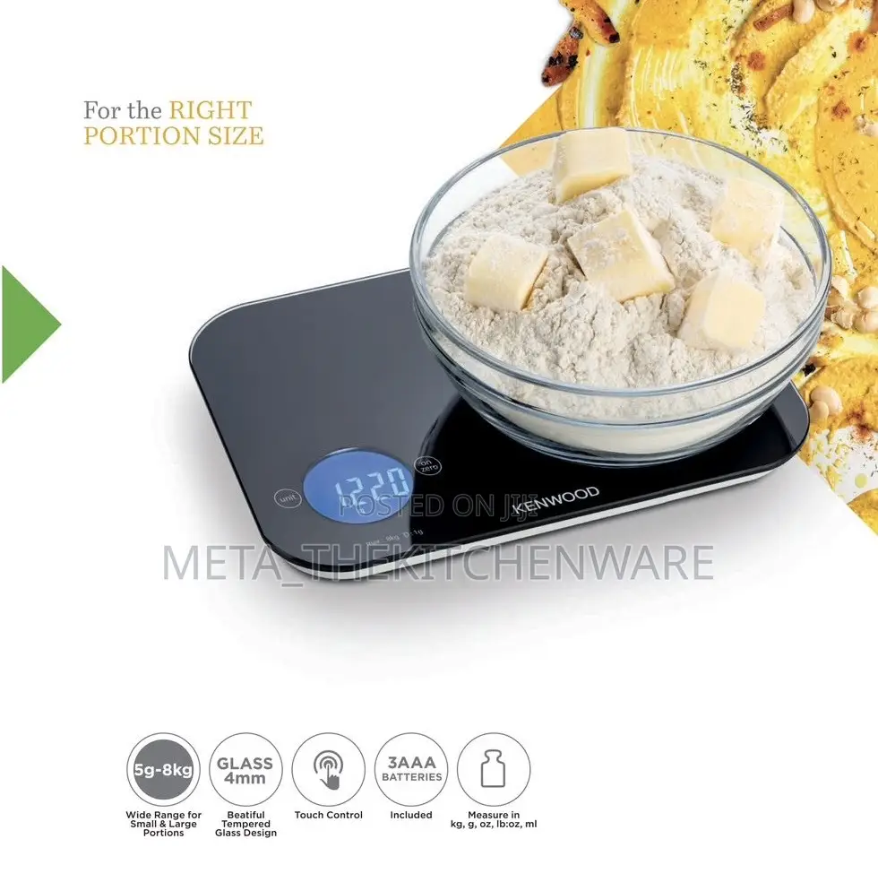 Kenwood Digital Kitchen Scale 5g-8kg Wep50.000bk