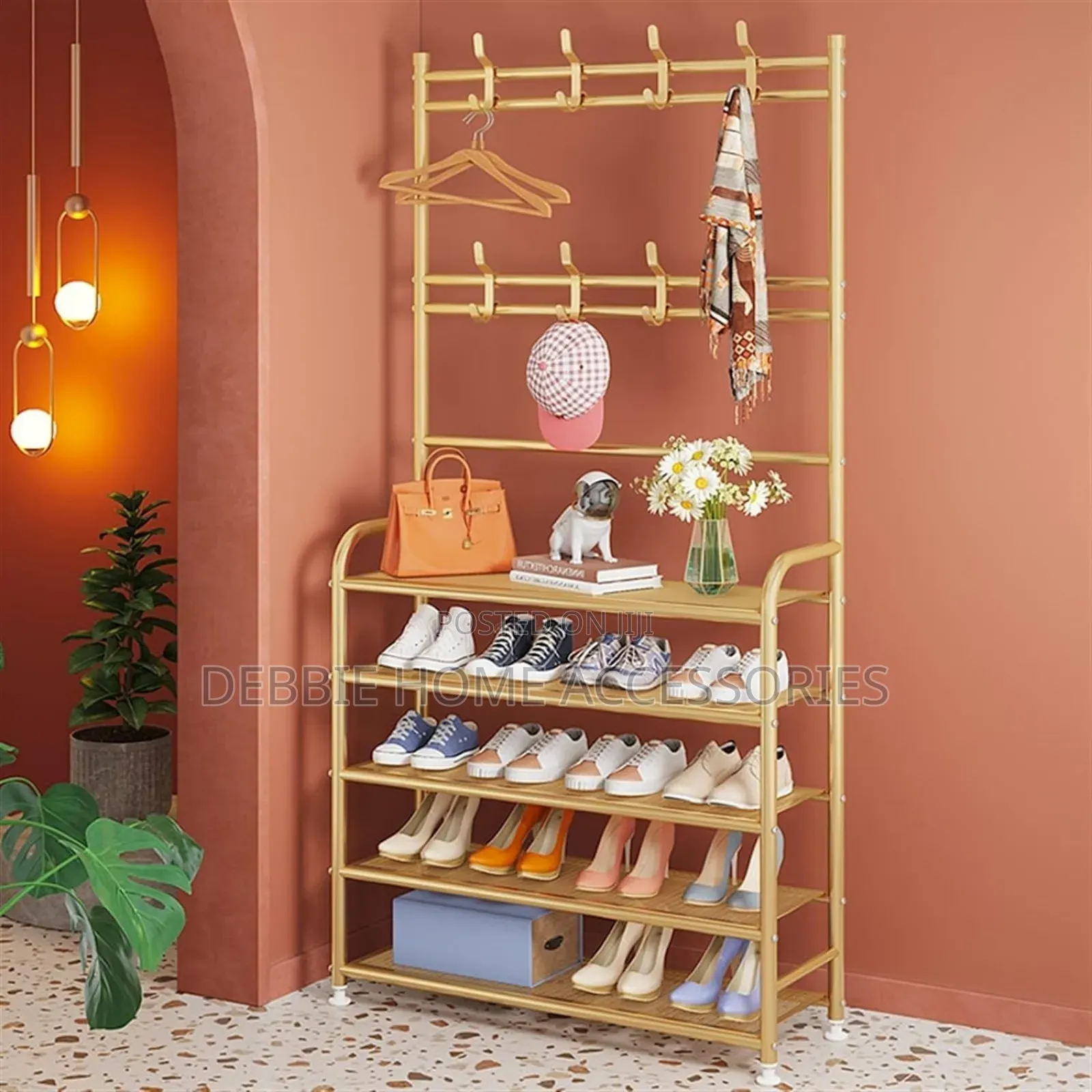 Multi-Functional Cloth Rack Combining a Shoe Rack