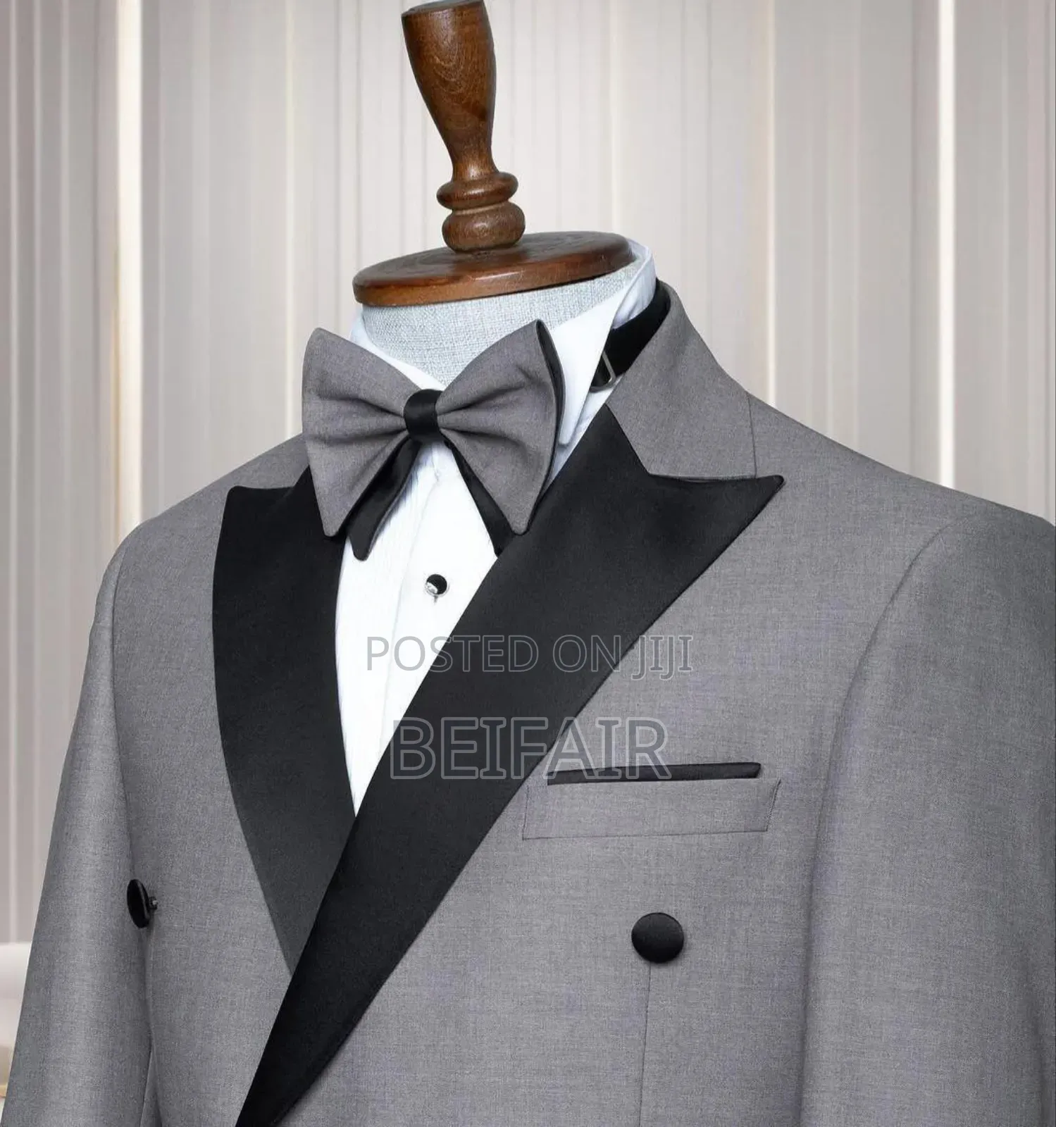Grey and Black Suit Taxedo