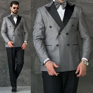 Grey and Black Suit Taxedo