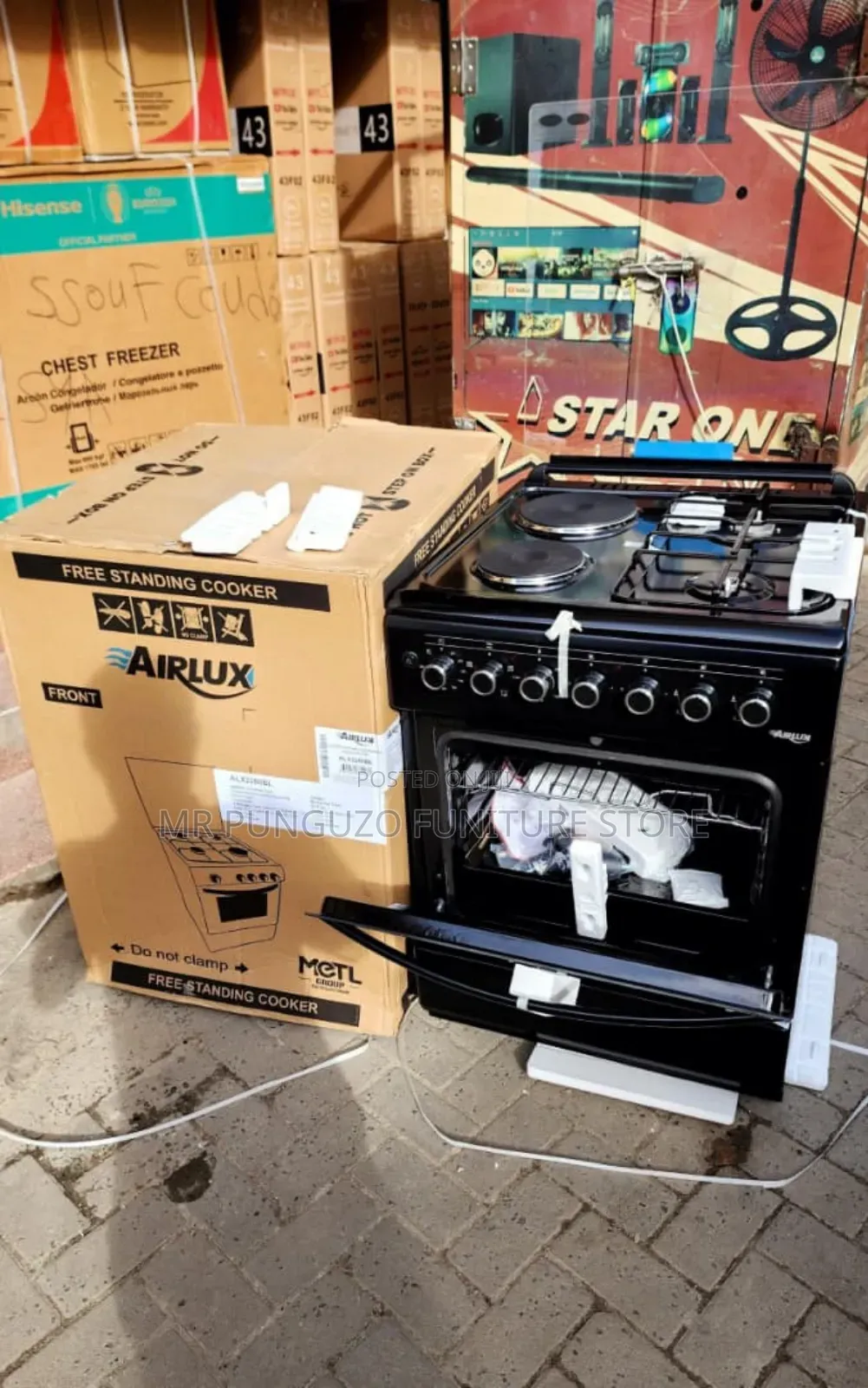 *Airlux Gas Cooker* Size: 60/60 * Two Electric Plate * Two Gas