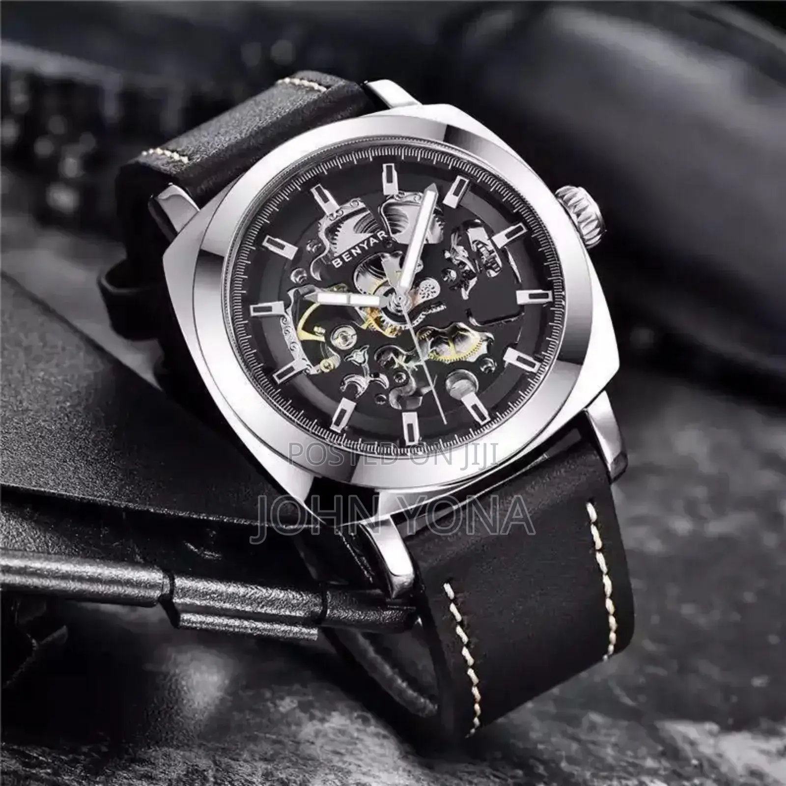 Benyar Automatic Watch Black Silver