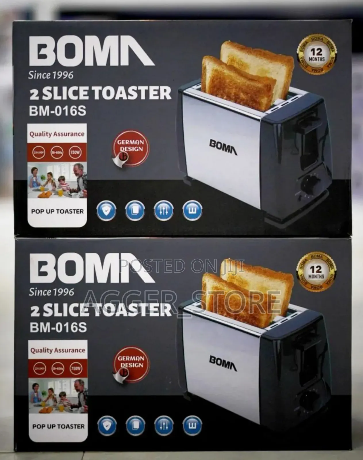 Boma 2 Slice Toaster Bm-016s