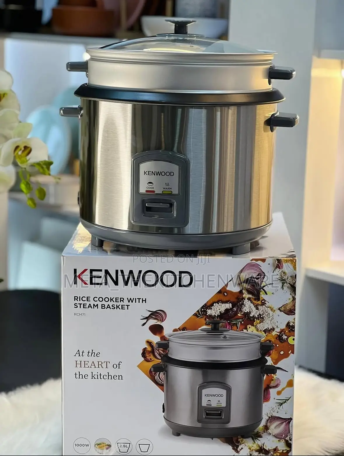 Kenwood Rice Cooker With Steam Basket Rcm71 2 in 1 2.8l